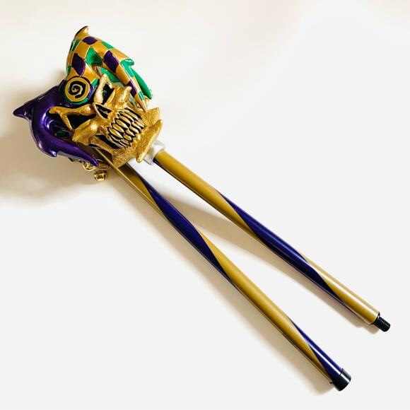 California Costumes Gold and Purple Creepy Halloween Jester Cane NEW Scary - Picture 1 of 8